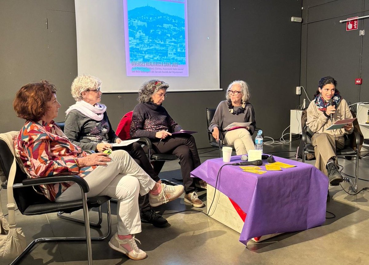 💫🟣#JornadesFeministes a #SantJust, Casal de Joves - Taula rodona 'Diverses Realitats' per fer visibles les realitats [vulnerables] que tenen dones de #SantJust i que sovint passen desapercebudes. Amb <a href="/JustSolidari/">Sant Just Solidari</a> <a href="/santjustcat/">santjustcat</a> <a href="/caritasantfeliu/">Càɾitas Sant Fҽliu</a> <a href="/SalutMentalBLL/">Associació Salut Mental Baix Llobregat</a>