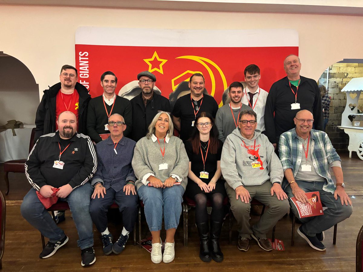 CpbManc's tweet image. Lancashire, Merseyside and Manchester Communists united to form the North West Delegation at the Communist Party&apos;s 58th National Congress in Yorkshire this weekend🚩