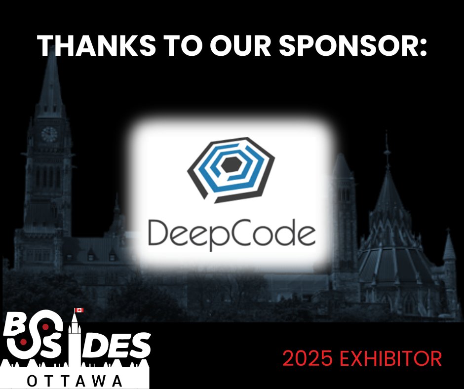 BsidesOttawa's tweet photo. 🛡️ Sponsor Spotlight: DeepCode 

DeepCode helps teams build stronger, safer software with practical secure-by-design tools that support real-world resilience.

Join us at #BSidesOttawa2025 → https://t.co/gpPIYhlVi7
#Cybersecurity #AppSec #DevSecOps https://t.co/CquTPxlWTg