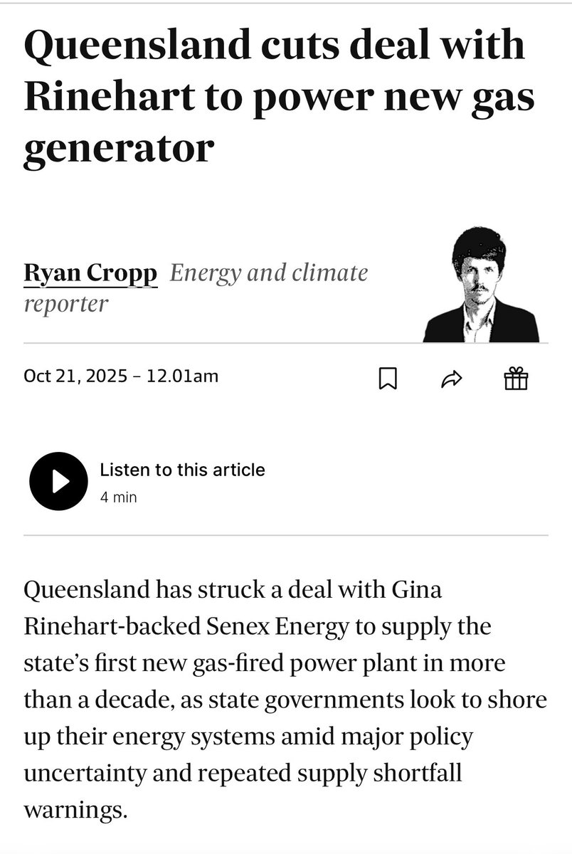 ShiannonC's tweet image. According to the Frackman Project - and everybody should be watching their vids on Facebook..

…Gina Rinehart’s company, Hancock Prospecting - donated $325,000 to the QLD LNP before the 2024 QLD election.

…and just a week after the QLD LNP killed off new wind and solar…