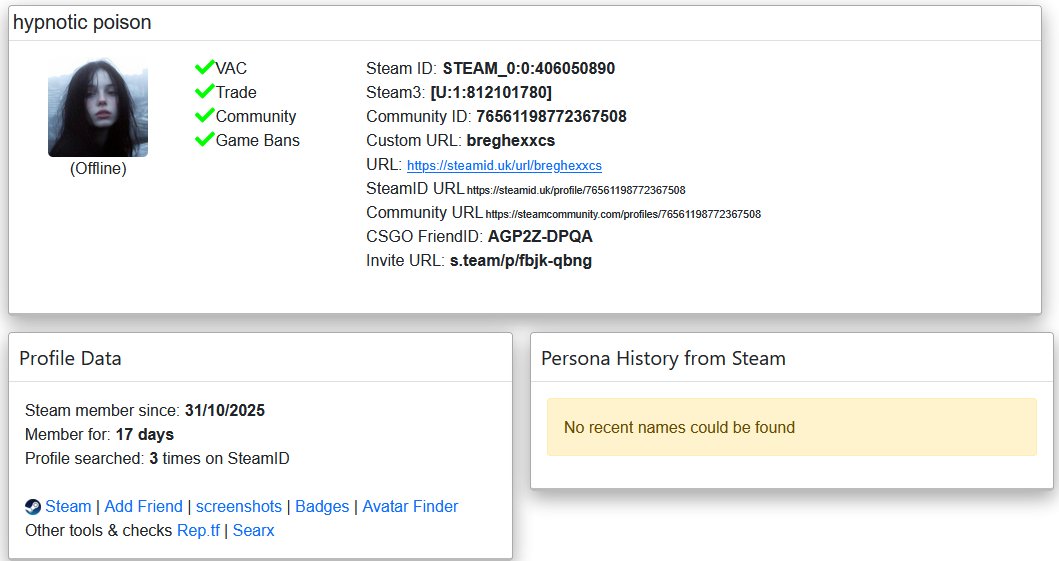 Hey <a href="/FACEIT_Darwin/">FACEIT Darwin</a> - can you check out this account?

faceit.com/en/players/got…

Steam account made 17 days ago.

mQerrr has played the last several Adv/Elite qualifiers with cheaters, ban evaders, and shared accounts. This appears to be another such case.

When will there be