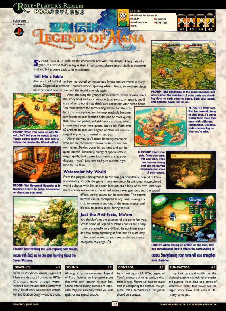 GamePro #141, June 2000 - Review of 'Legend Of Mana' on PlayStation.
 ift.tt/cUOp7tW
