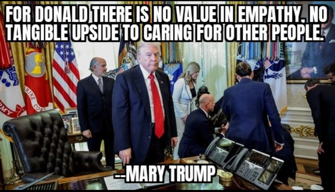 cheerwhine1's tweet image. Trump could care less about anybody but Trump.