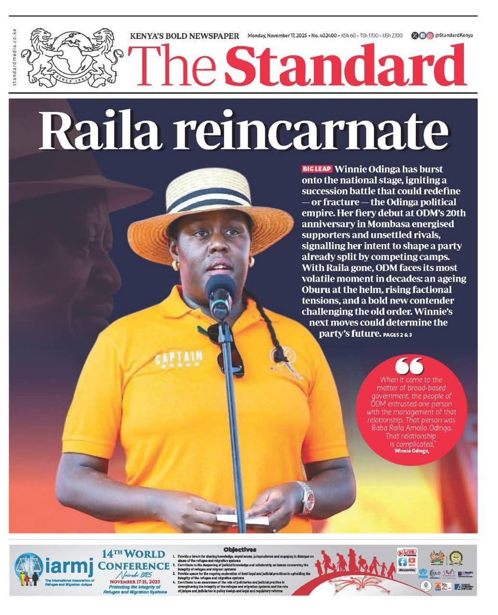 Winnie Odinga; bold, charismatic, intelligent &amp; truthful! Indeed, Baba Raila Odinga birthed himself! A lion doesn't give birth to a Gazelle!