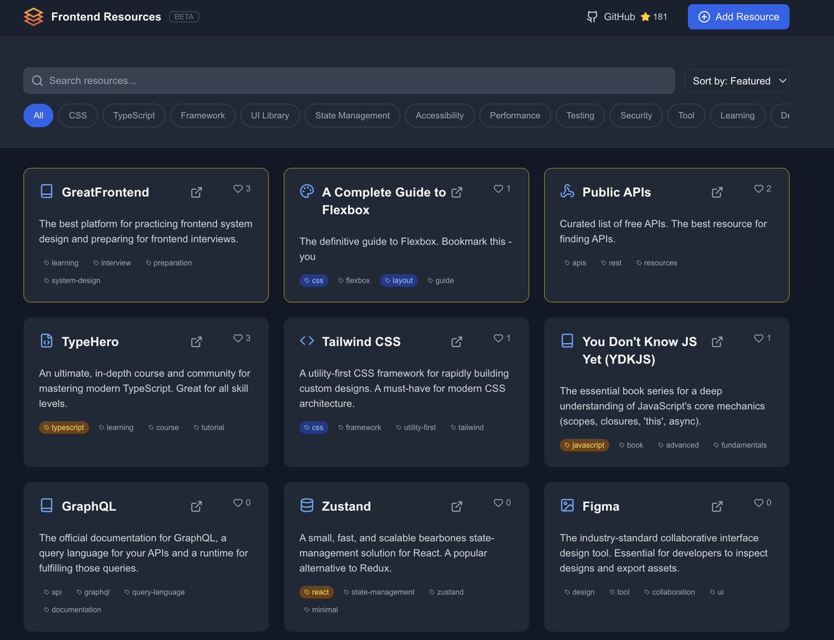 My GitHub resource list started as a simple README.md

I think I over-engineered it. 😅

I rebuilt it as a full-stack, community-driven platform.

🚀 Stack:

- Next.js on <a href="/vercel/">Vercel</a>
- GitHub as a Headless CMS (PRs to JSON auto-deploy)

github.com/codesandtags/f…

#webdev