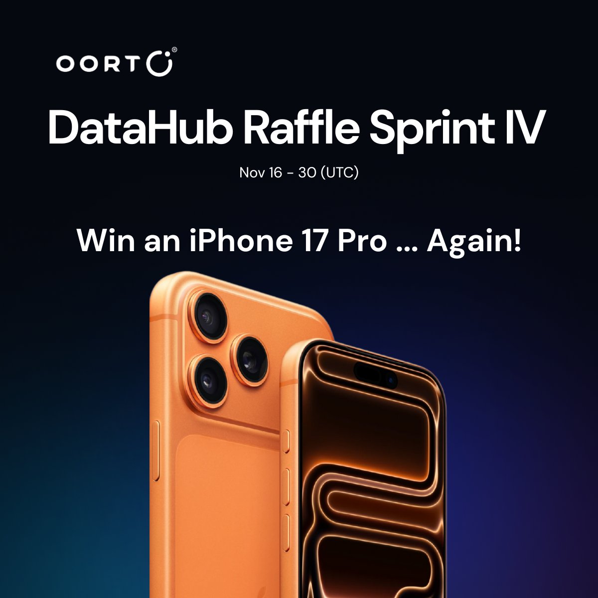 OORT_DataHub's tweet image. New Raffle Sprint just dropped. And yes, we’re giving away another #iPhone17Pro! 🎁🔥

Ends Nov 30. Jump in: oortech.com

Join directly on DataHub dApp: datahub.oortech.com/home?referralC…