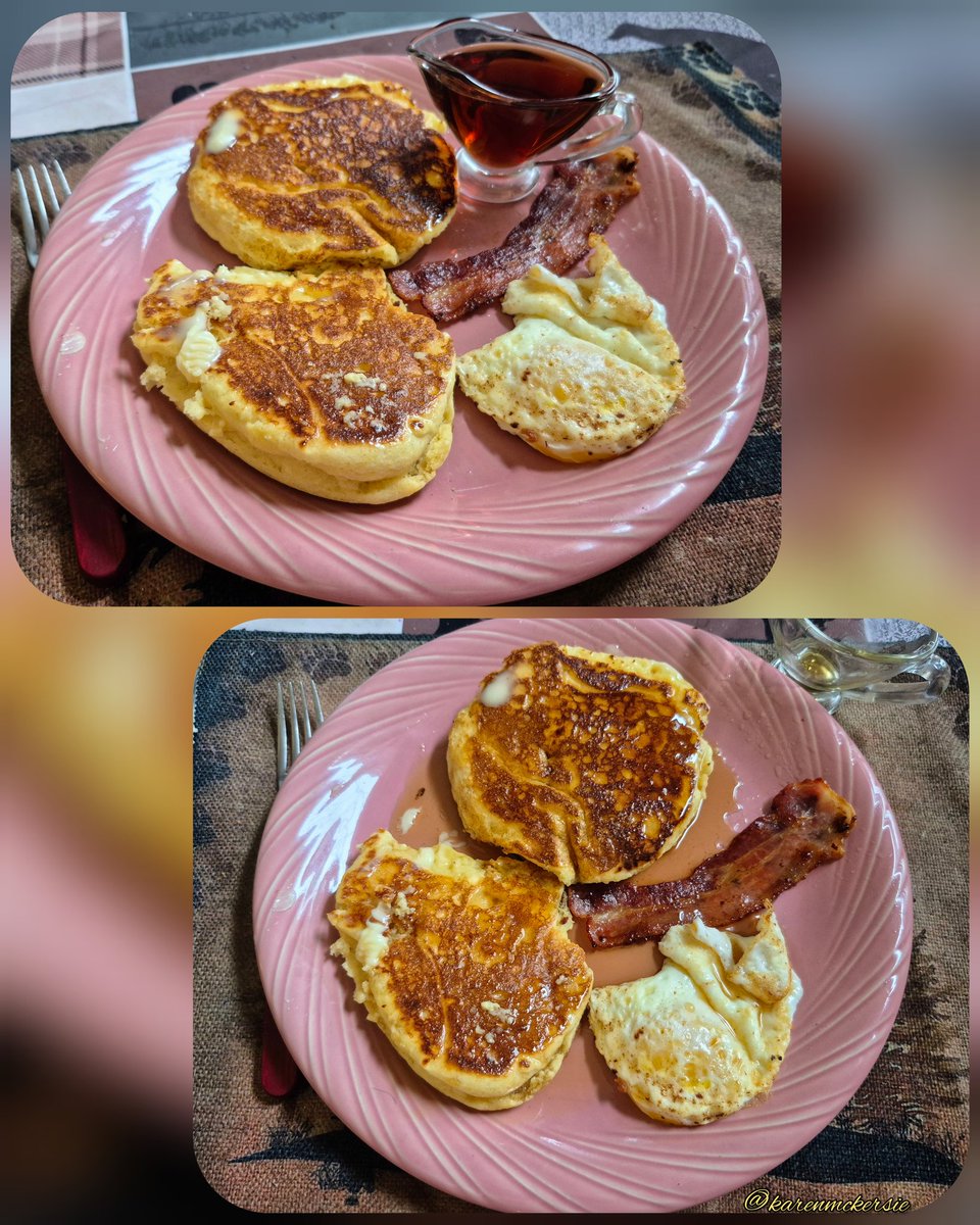 karenmckersie's tweet image. 😋🥞🍁 My hubby Gaston made Sunday Breakfast with pure dark Maple Syrup 🍁 So delicious, thanks honey bun! 😋🥞🥓🍳 #Breakfast #MapleSyrup #sundayvibes #pancakes