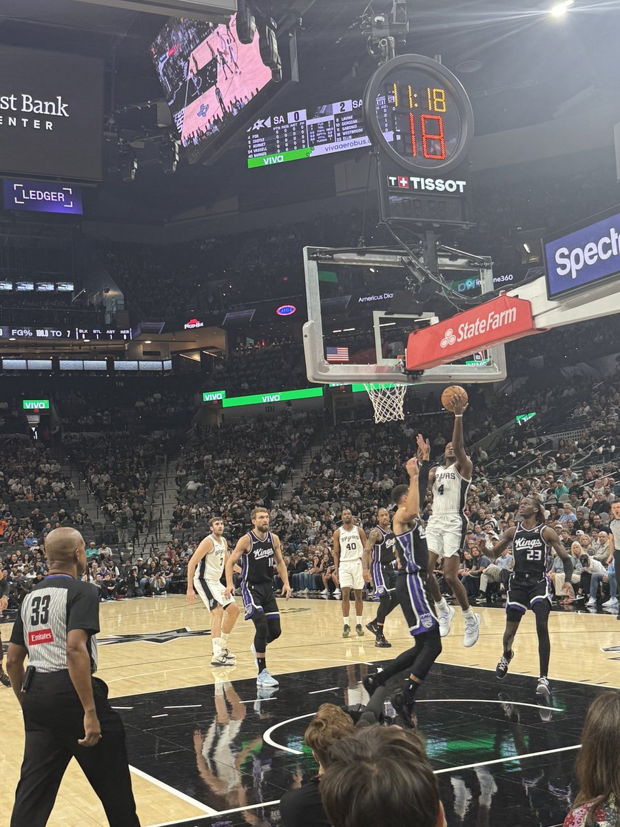 Coach_Messer's tweet image. San Antonio Spurs vs Sacramento Kings with my favorite @spurs fan. #PorVida #GirlDad