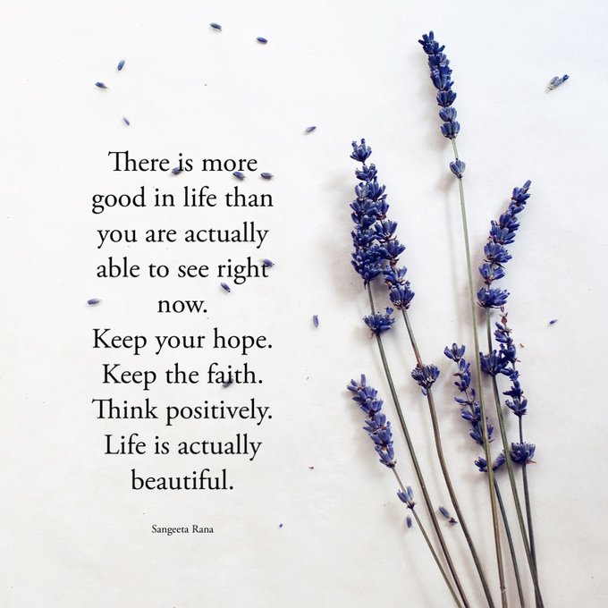 LifeWithJohn's tweet image. On this last day of November, let&apos;s be motivated by this:
There is more good in life than you are actually able to see right now. Keep your hope. Keep the faith. Think positively.  Life is actually beautiful. - Sangeeta Rana