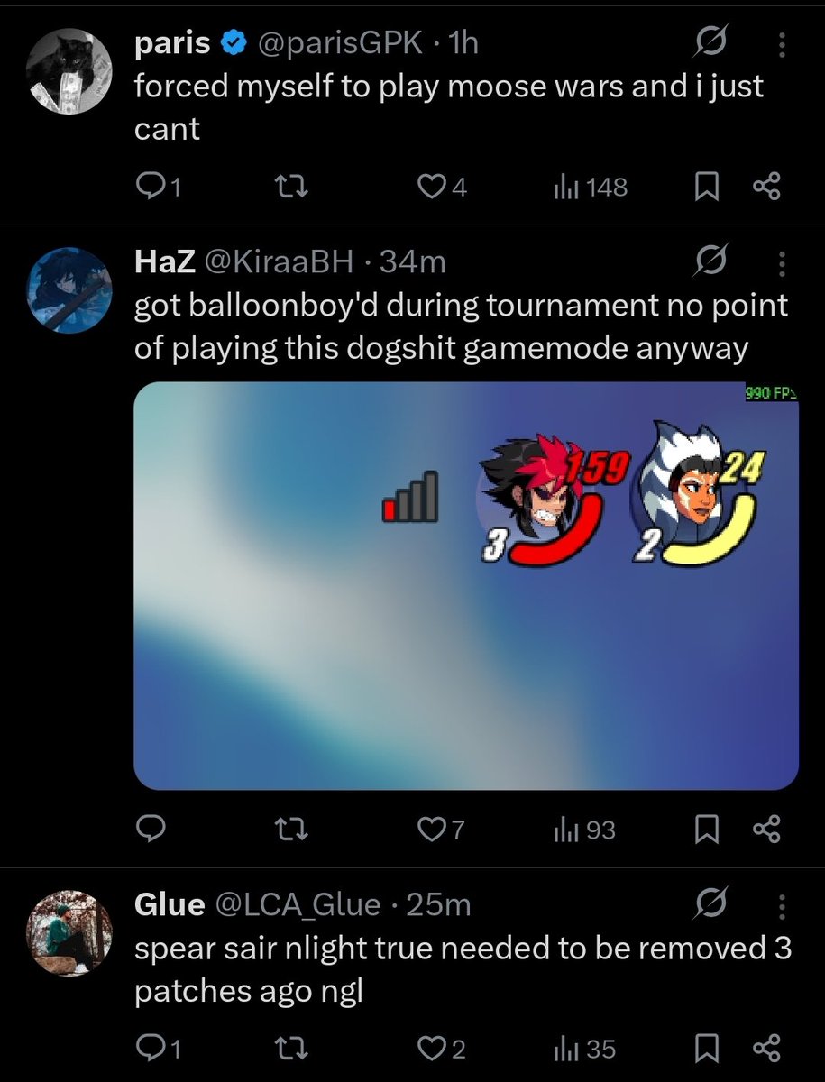 Gotta love the tournament day salt tweets.