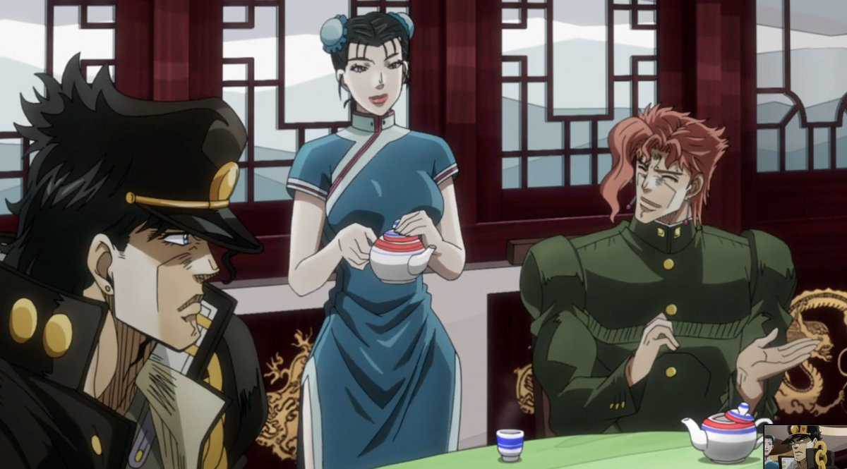 jotakaksideacc's tweet image. Jotaro who attentively listens to Kakyoin&apos;s interesting facts