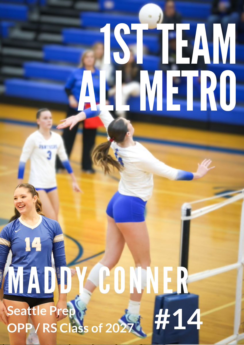 MaddyConnerVB27's tweet image. So honored to receive First Team All Metro Region! #RollPrep #StateBound #volleyball #rightside #Lefty #hitter #highschool #team #letsgo