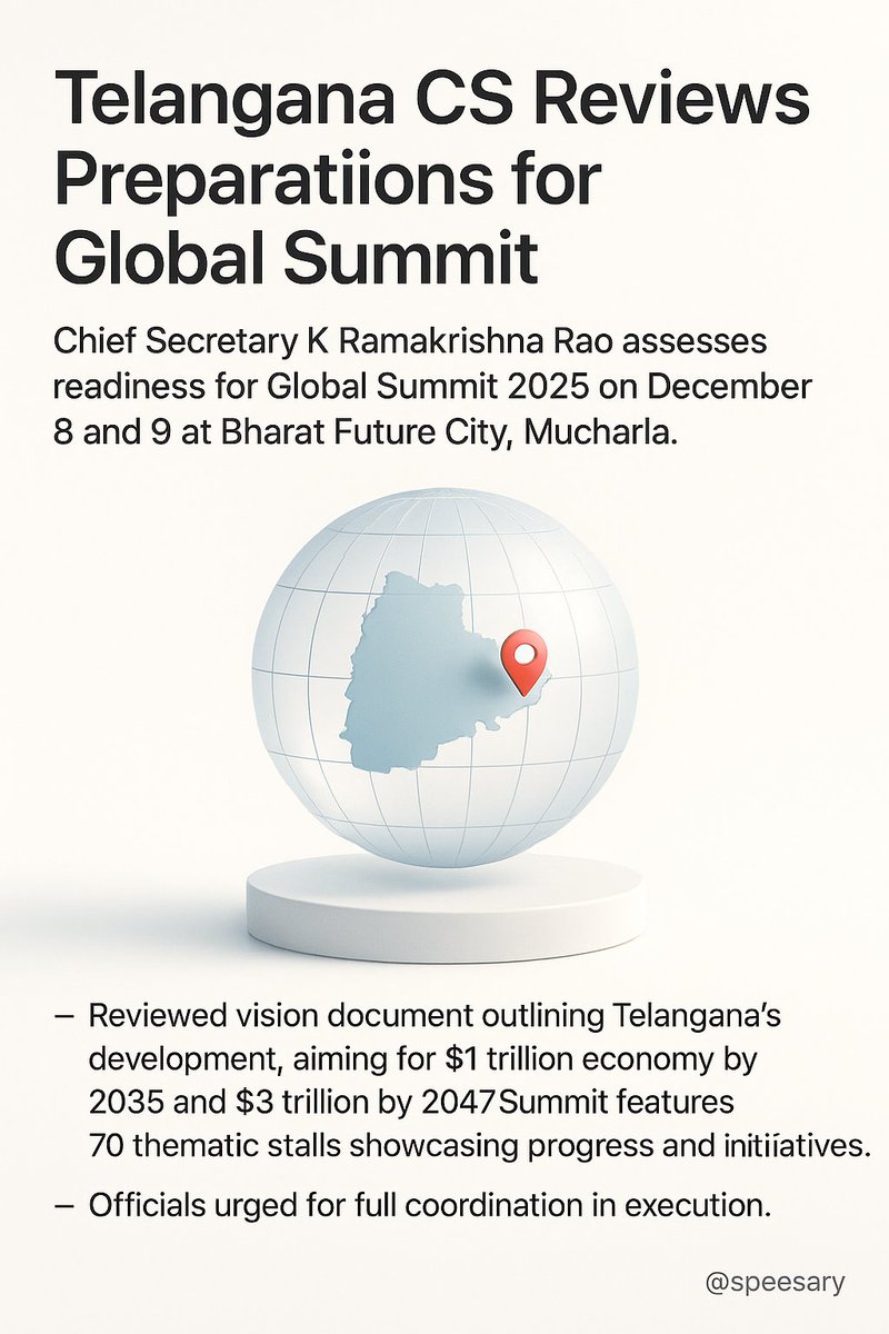 Telangana CS Reviews Preparations for Global Summit