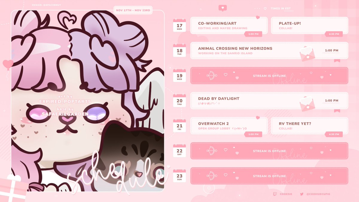 Nov 17th - Nov 23rd
🩷Stream Schedule💜
#Vtuber