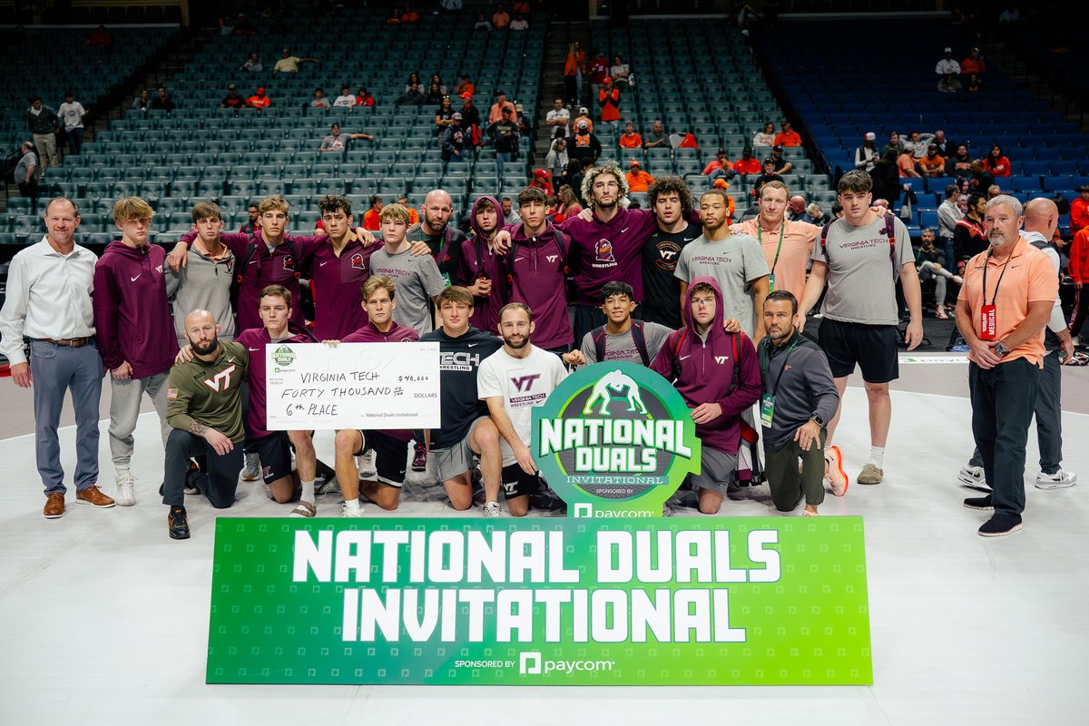 Elite competition. Real rewards. 

The top 8 teams at the National Duals earn prize money, with the champion taking home $200K. This is what investing in college wrestling looks like. #NCAAWrestling #Paycom