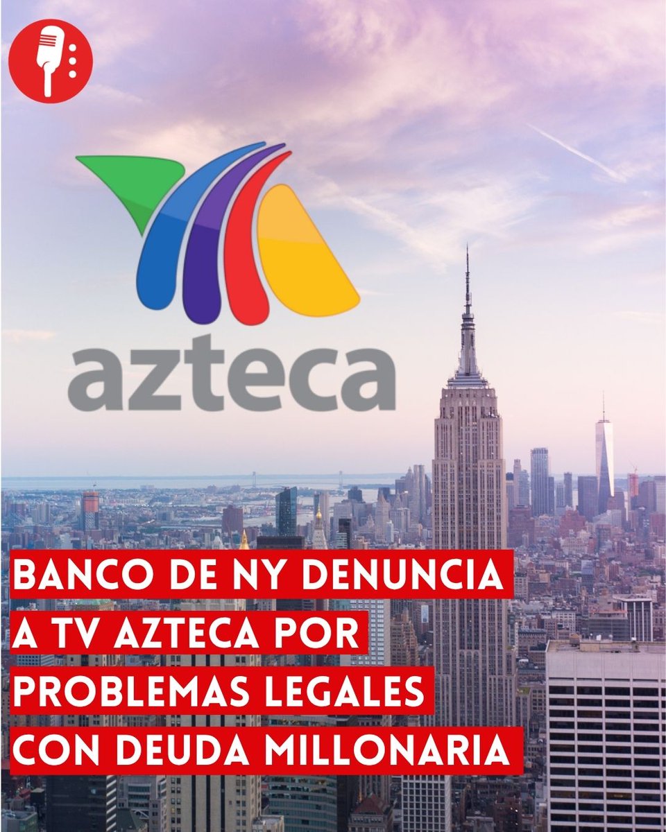 👀📲 #LoMásVistoDeLaSemana

⭕ OJO | BANCO DE NY DENUNCIA A TV AZTECA POR PROBLEMAS LEGALES CON DEUDA MILLONARIA 

El Banco de Nueva York acusa a TV Azteca de mentir en un litigio por 580 millones de dólares. La disputa legal se intensifica mientras la televisora ignora órdenes