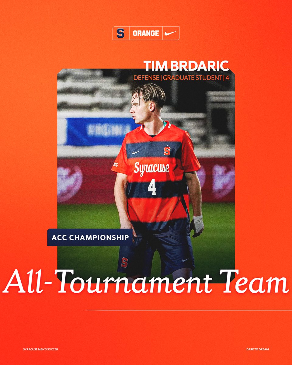 CuseMSOC's tweet image. ACC Championship All-Tournament Team⭐️

Tim Brdaric | Defender | Graduate Student | 4

Tomas Hut | Goalkeeper | Graduate Student | 25

Congrats Tim and Tomas!🎉

#DareToDream