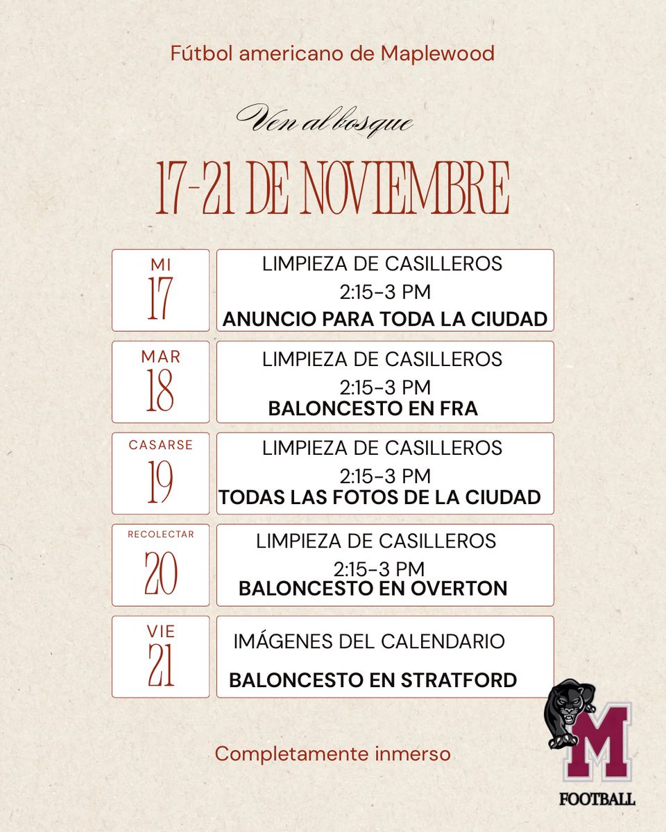 Panther Family — here’s what’s happening this week as we close out the season. Let’s stay locked in, take care of business, and represent our program with pride.

🧹 Locker Clean Up (Mon–Thu)
🗞️ All-City Announcement &amp; Pictures
📸 Calendar Pictures Friday
🏀 Support our Panthers