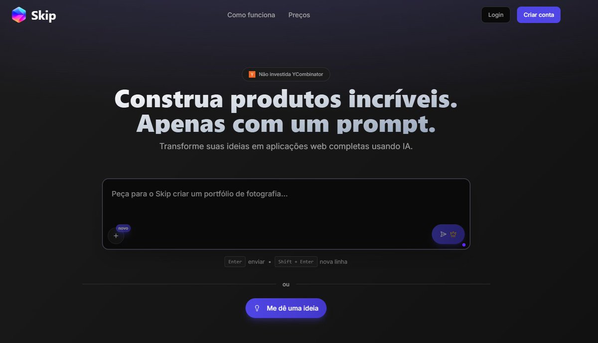 product_gurus's tweet image. A melhor ferramenta criada por IA aqui no Brasil é a Skip, é absurdo o que os caras fizeram. É um build in public no linkedin e tiktok, deveriam estar aqui também. 

quem quiser ver: goskip.dev