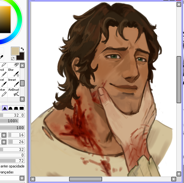 analisando o ferimento dele e tals