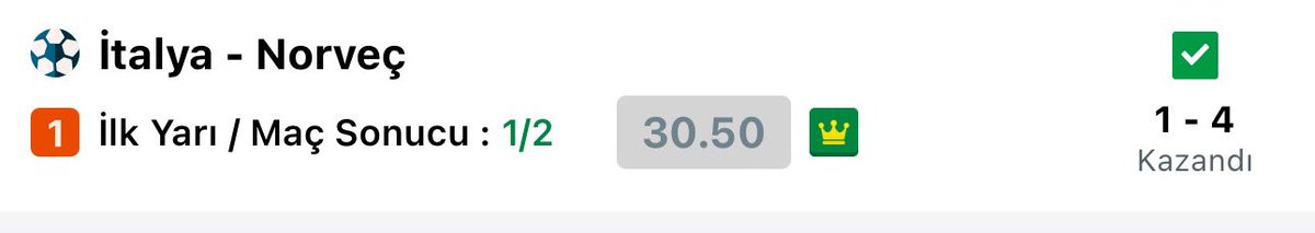 BU HAFTA KAÇINCI YÜKSEK ORAN BEN SAYAMADIM ARTIK 😎🔥

1/2 wonnnn ✅✅✅✅✅

Alanları tebrik ederim,alanları bir adım öne alalım. Yeşilleri görelim.🔥

Yarına da güzel 2/1 1/2 maçım var. 

300 Beğeniye atacağım. SÖZ SİZDE ❤️

👉300❤️