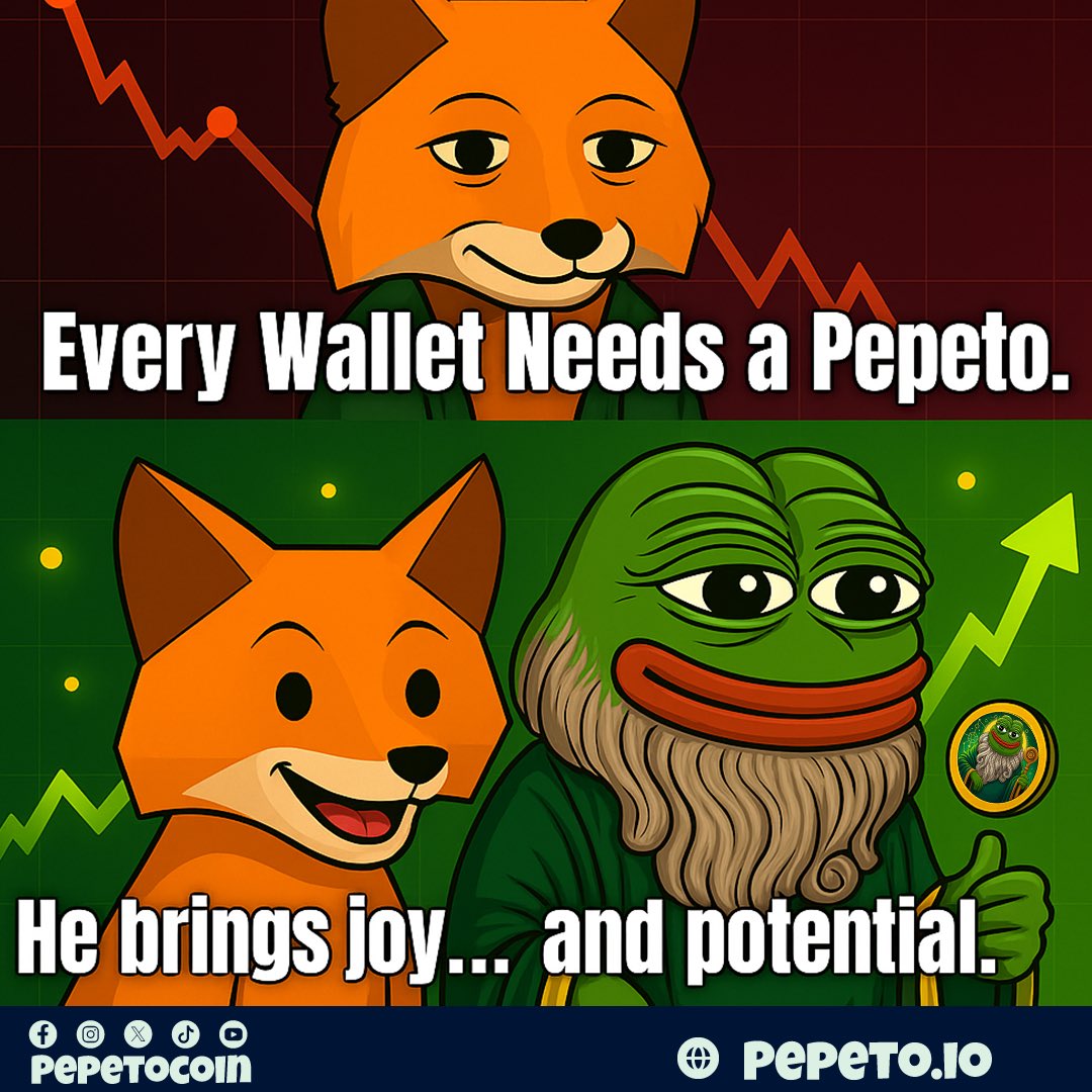 Adding $PEPETO feels different,

more joy, more gains, more power from the God of Frogs. 🐸💚💰

🔥 219% staking rewards for holders

🎁 Join the $700K Giveaway before Tier 1 Listing:
gleam.io/adE5H/pepeto-7

🔗 Buy &amp; stake now: pepeto.io

#Pepeto #PEPETO #Memecoin