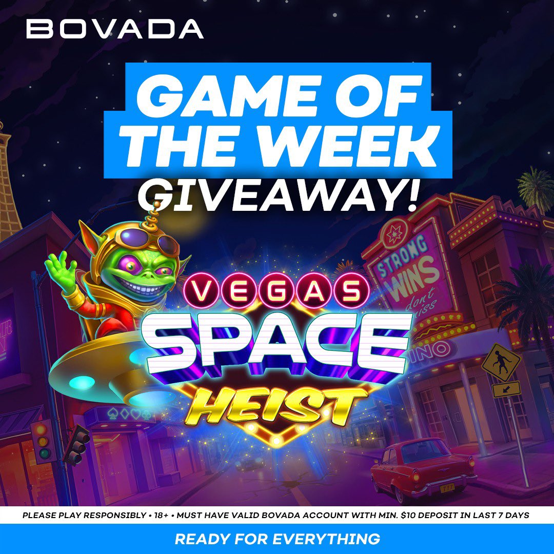 Bovada_Casino's tweet photo. 🎰 WHO WANTS A BONUS? 🎰

We’ve got 5 x $20 crypto bonuses up for grabs to celebrate our Game Of The Week!

- 🔁 + Follow @Bovada_Casino 
- Drop a 👽 in the comments

Five random winners will be posted tomorrow at 5PM ET! ⏳

Terms: https://t.co/4s9YykymsW https://t.co/xLLNBKJutx
