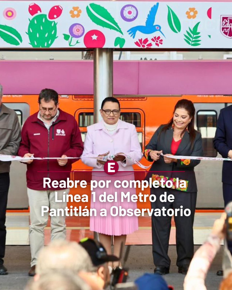 Excelsior's tweet photo. 👏 En punto de las 13:30 horas, la línea 1 del Sistema de Transporte Colectivo Metro reabrió todas sus estaciones de Pantitlán a Observatorio, luego de más tres años de trabajos de renovación y modernización.
#ExcelsiorDigital #Transporte https://t.co/dWZpXEHj2J
