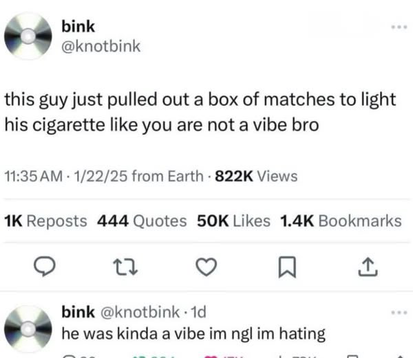 sammichluvrrr's tweet image. this is how i feel when someone tells me they roll their own cigarettes