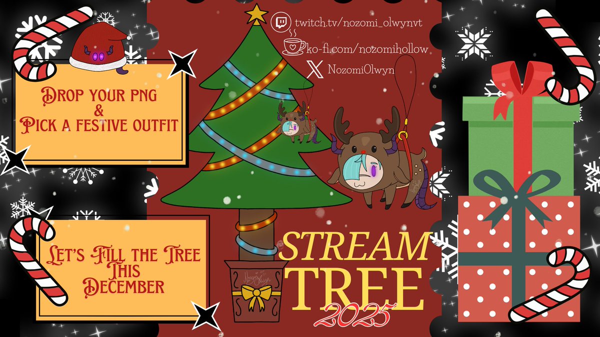NozomiOlwyn's tweet photo. Important announcement! Please drop your pngs in the comments to fill the festive stream tree this year~ Be sure to let me know what festive outfit you want as well. Time to spread some joy this year ^^ https://t.co/5hVzGb4MXM