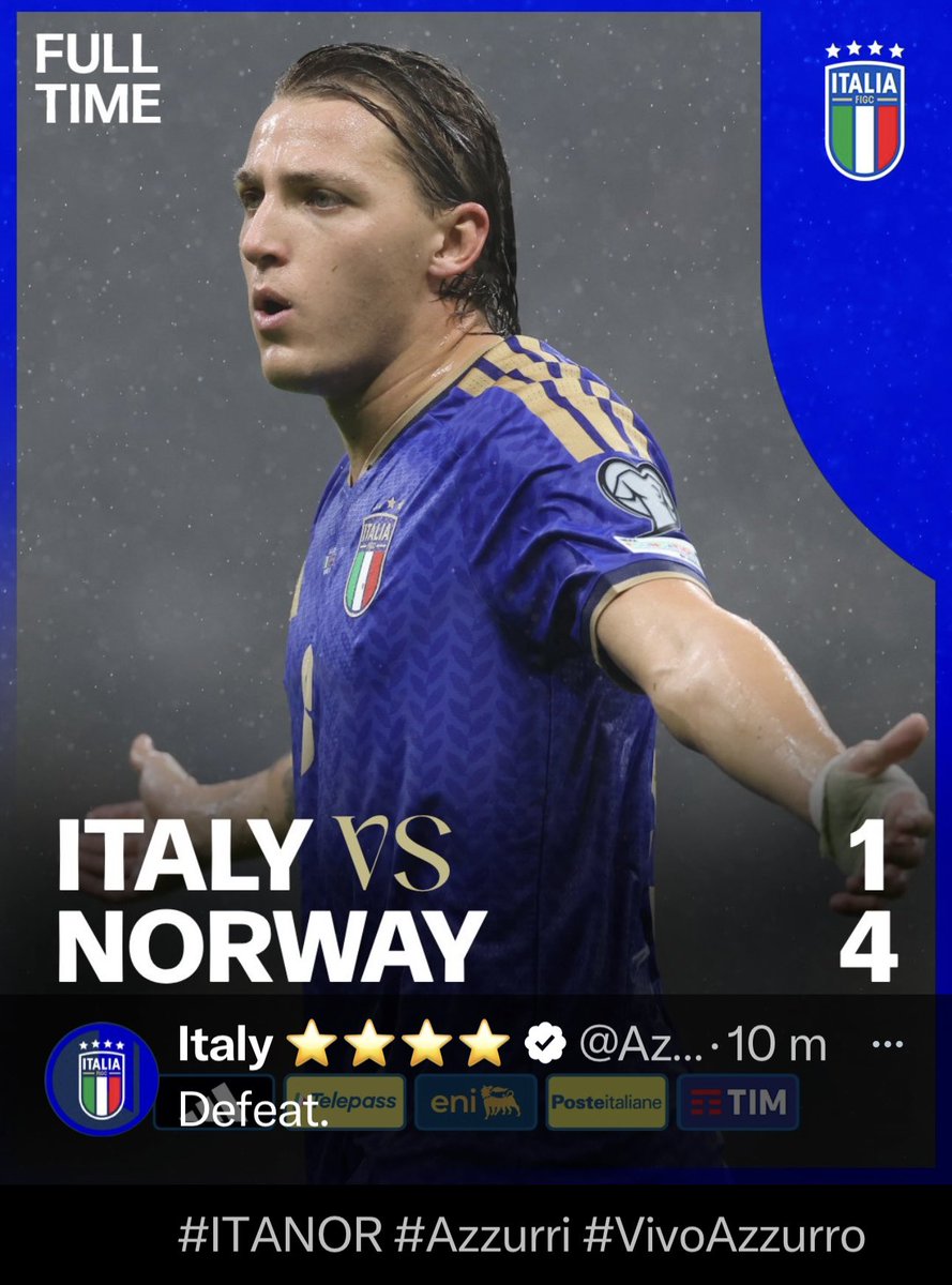 Italia es el claro ejemplo que el éxito NO dura para siempre...