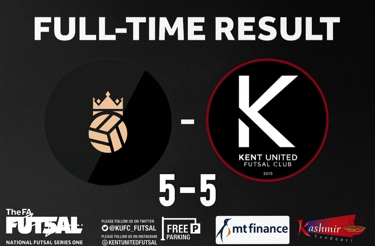 End-to-end futsal from start to finish, and the boys take a deserved point away at Bloomsbury in today’s NFS Tier 1 clash 🖤❤️🤍

Goals:

Deni ⚽️⚽️⚽️ | Adam ⚽️ | Hector ⚽️

Big fight. Big moments. On to the next 💪🔥 #KentUnited #NFSTier1