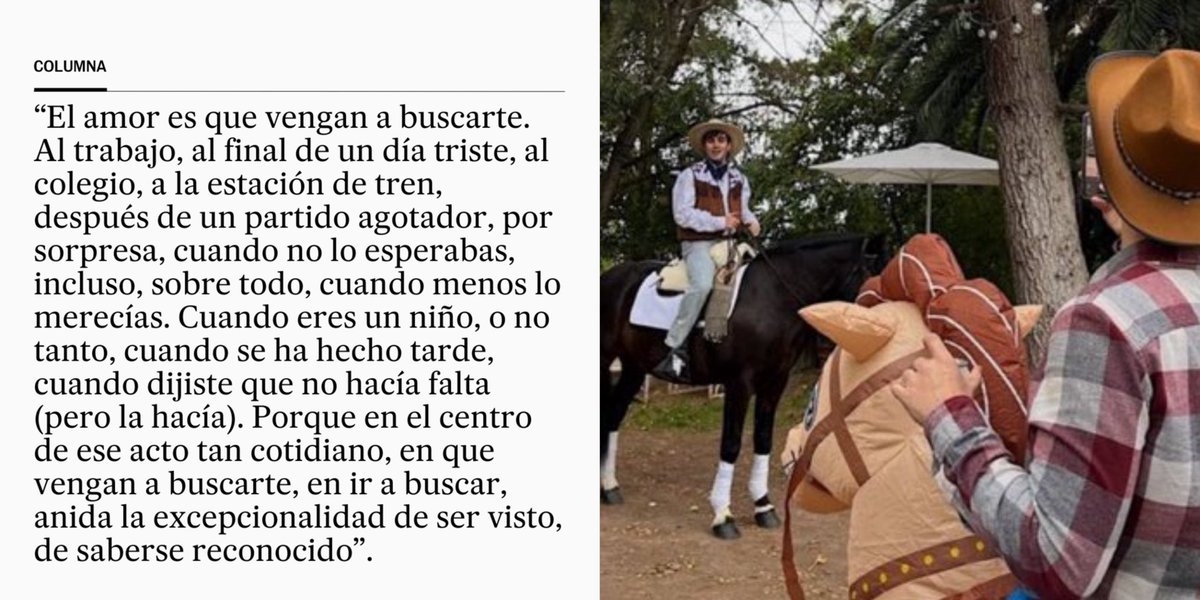 El amor es que vengan a buscarte... a caballo 🫀