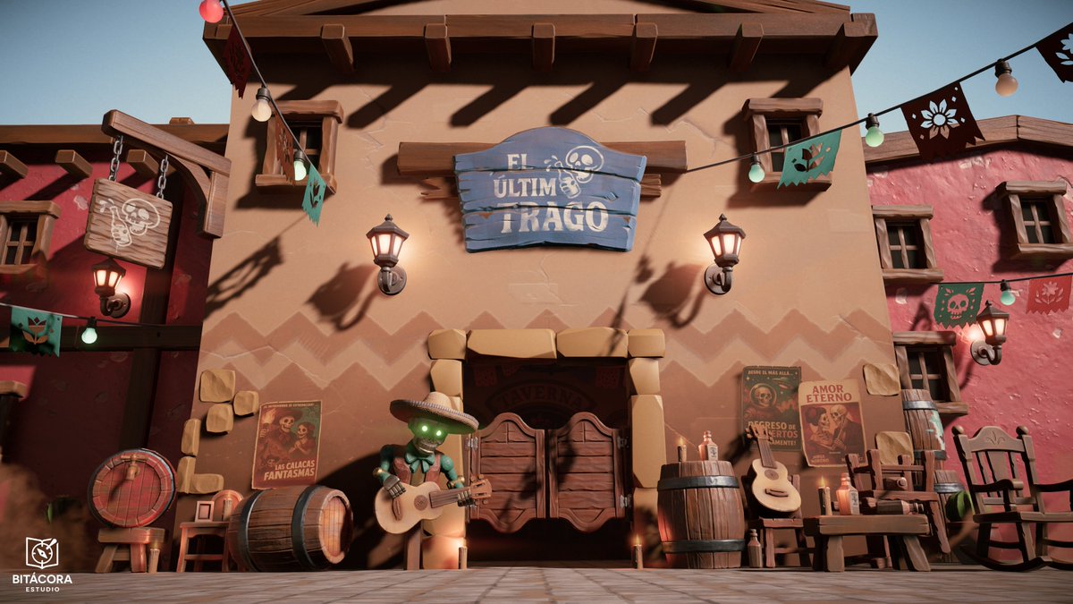 BitacorasSt's tweet image. Welcome to the tavern "El último trago" where you can drown your sorrows, play darts and cards, and drink some killer tequilas. Who would you go with?  
#Eternarium #EternariumProject #Indiegame #Indiedev #gamedev