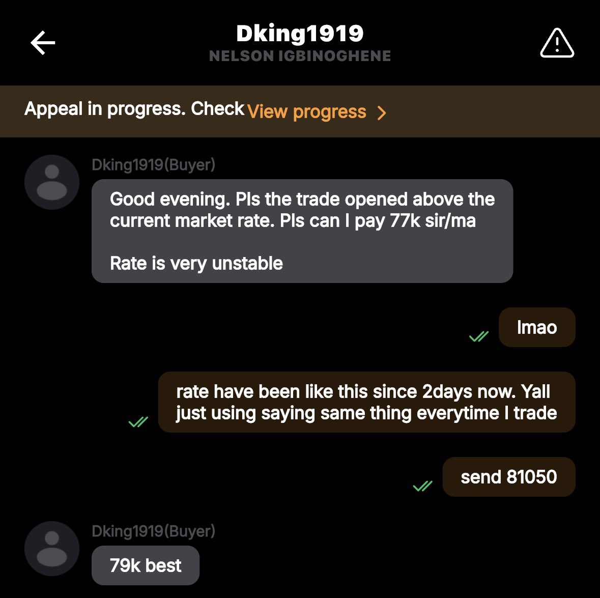 _CypherDecrypt's tweet image. To sell coin na 81k you talk say na 77k you go pay me for Weytin
Bybit buyer mapami naw