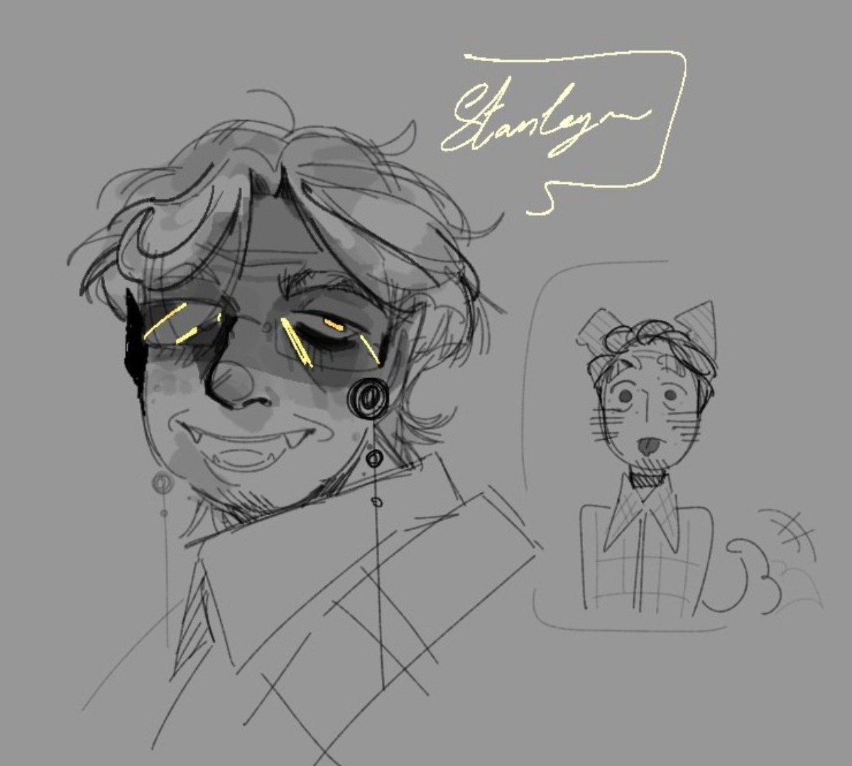 ____Teacat____'s tweet image. CW! Suggestive? 
Kinda very super duper late Halloween adjacent stuff #stanarrator