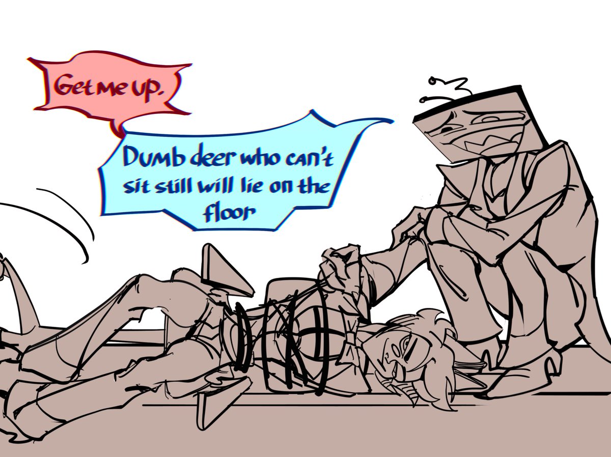 yooukoo_'s tweet image. Riding on chair 

#hazbinhotelseason2 #HazbinHotel #HazbinHotelVox #HazbinHotelAlastor #Alastor #vox #voxal #RadioStatic