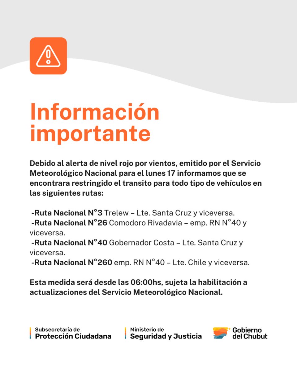 Subsecretaría Protección Ciudadana Chubut tweet media