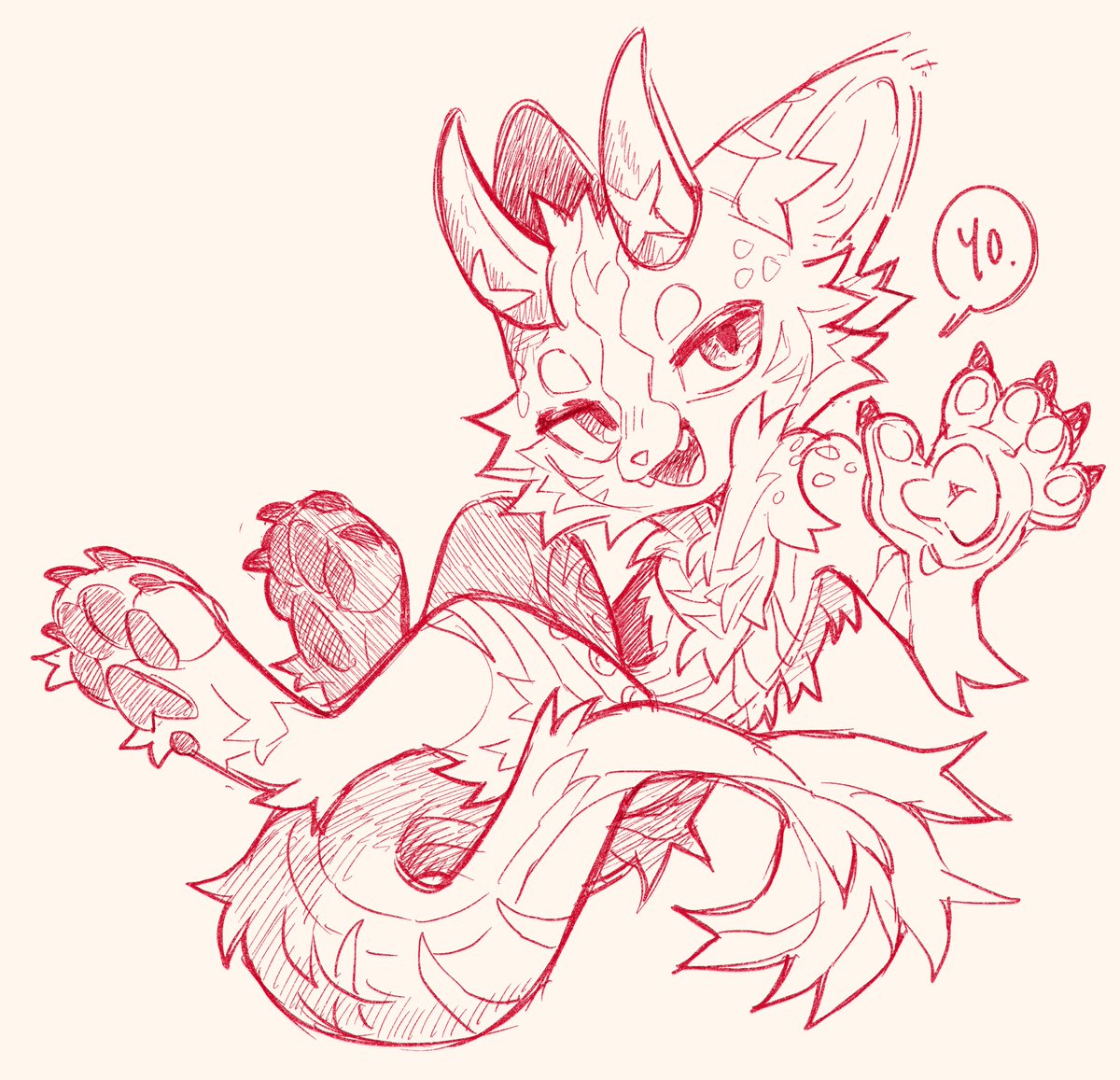 In honor of my most recent purchase I did some doodles ❤️🧡🩵 I’m still deciding on a name, but if you have any suggestions, let me know! #furry #art #firstfursuit