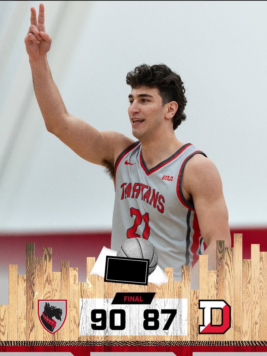 W.

5 Tartans score in double figures in a big, bounce back win over Denison. Next game is on the road at Washington and Jefferson on Tuesday. Tip-off is set for 7 PM in Washington, PA!

#TartanProud 🏀🔴⚫️