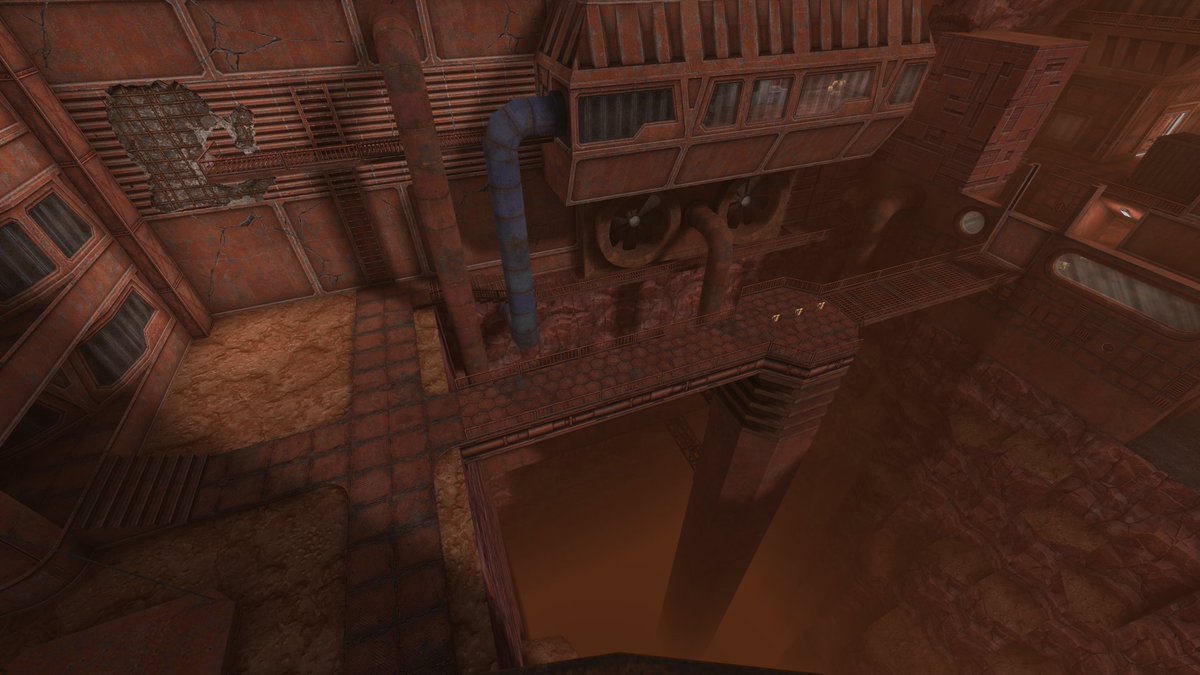 annihilazor's tweet photo. Finished my entry for the #Quake #Brutalism #Jam 3. This map is heavily inspired by the movie Total Recall. At the beginning, there are a few puzzles and small battles before you encounter the larger horde fights. Release date will be around Nov. 30th. https://t.co/hs8JEPeXqt