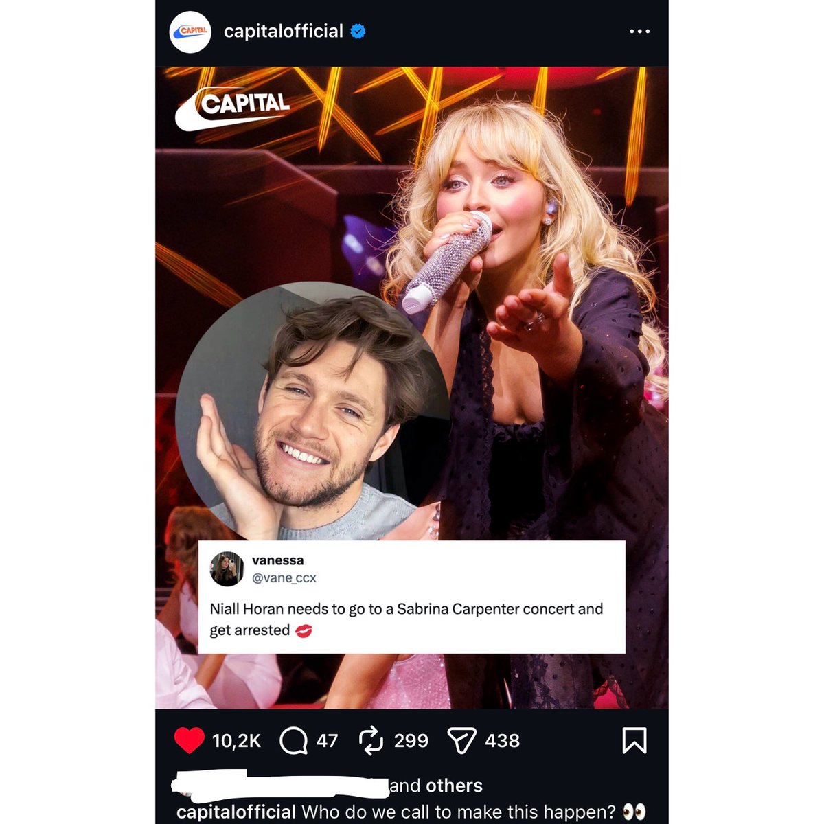 NHGALLERY93's tweet image. NIALL AND SABRINA CARPENTER????? 

@CapitalOfficial DON’T PLAY WITH US THIS IS SERIOUS. 😭