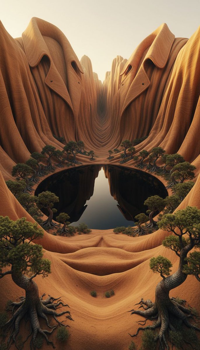 The Titan's Cloak

"Within the earth's colossal, draped raiment, an obsidian eye mirrors a tranquil, dreaming sky, reflecting the subtle smile of a world held in ancient slumber."