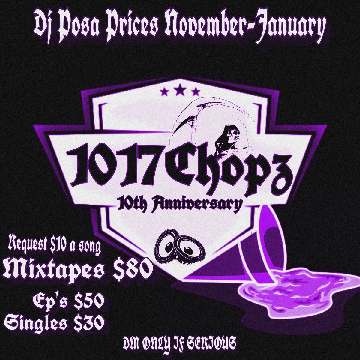 Holiday prices, get at me! @1017chopz Get your mixtape,Ep or Song chopped up (chopped &amp; screwed) #1017chopz