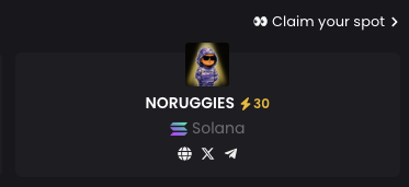 DEX IS PAID 
$NORUGGIES to the MOON LFG 🔥 
CA: BwcamVymEARNdx2chNraY9CpJgKHUQk9Uj7m51tLpump
#Solana #DexPaid