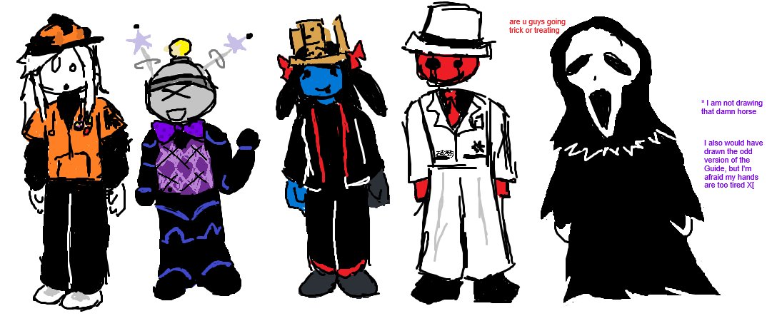 bloxexplainer's tweet image. I drew this earlier but forgot to share, here is my own artistic interpretation of the RRG Cinematic Universe! Including Rox, myself, IHasAFleskLULZ, JJ5DX5, and Specter Head. Not including the horse or guide (yet)