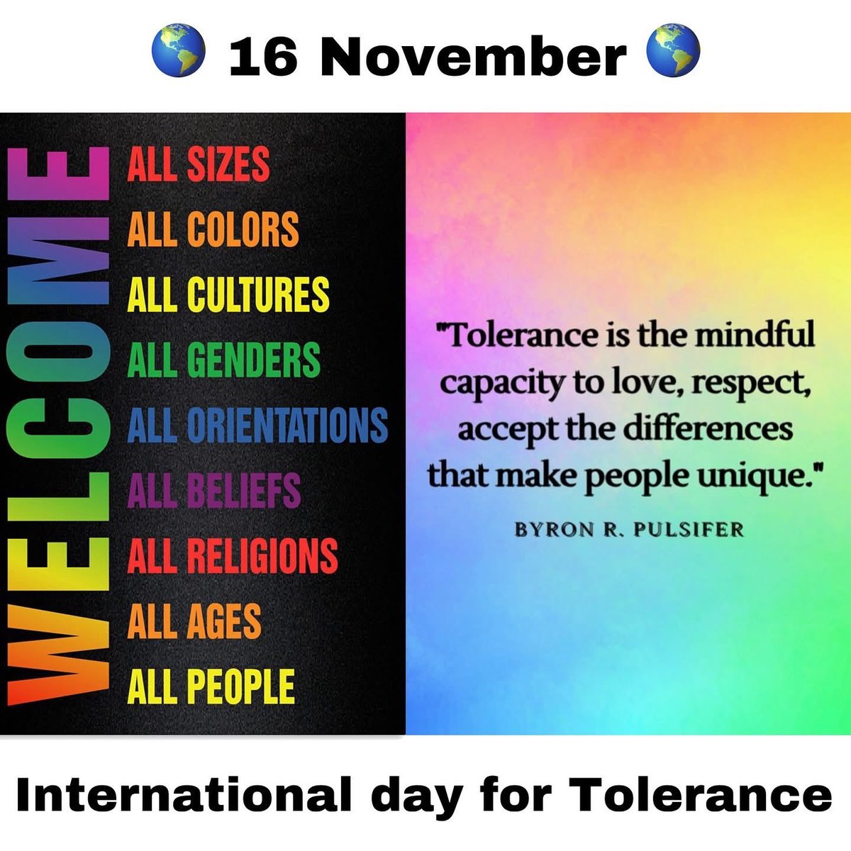srodrigueznl's tweet image. Happy International Day for Tolerance! ❤️

#InternationalDayForTolerance #RespectDifferences #PeaceAndLove #EveryoneWelcome #CelebrateDiversity #IedereenIsWelkom