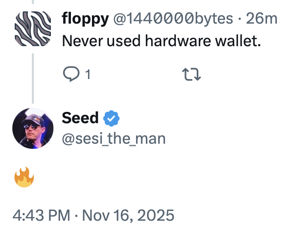 sesi_the_man's tweet image. Had to think about this for a sec, and while I&apos;ve set a few up and made some test transactions, I&apos;ve never used one for my personal savings. I went from bitaddress.org (h/t @BtcCuracao) on to @SpecterDIY and then of course to @SeedSigner.