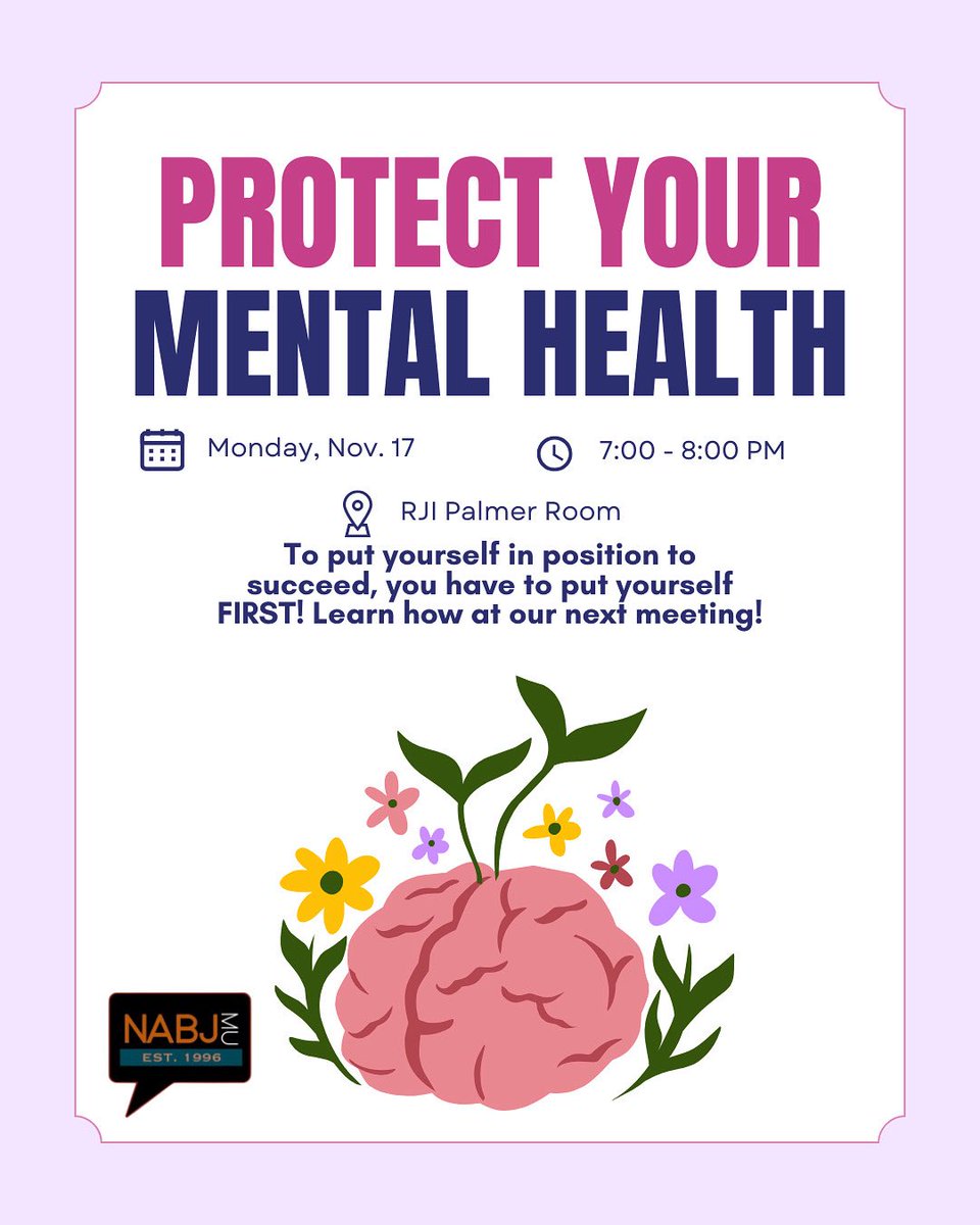 As journalists, we often set our sights on accomplishing everything except for a stable workflow and personal wellness. 

If these two things are not strong, it can hinder your college experience. Learn from our NABJ exec board how to prioritize your mental health on Monday!