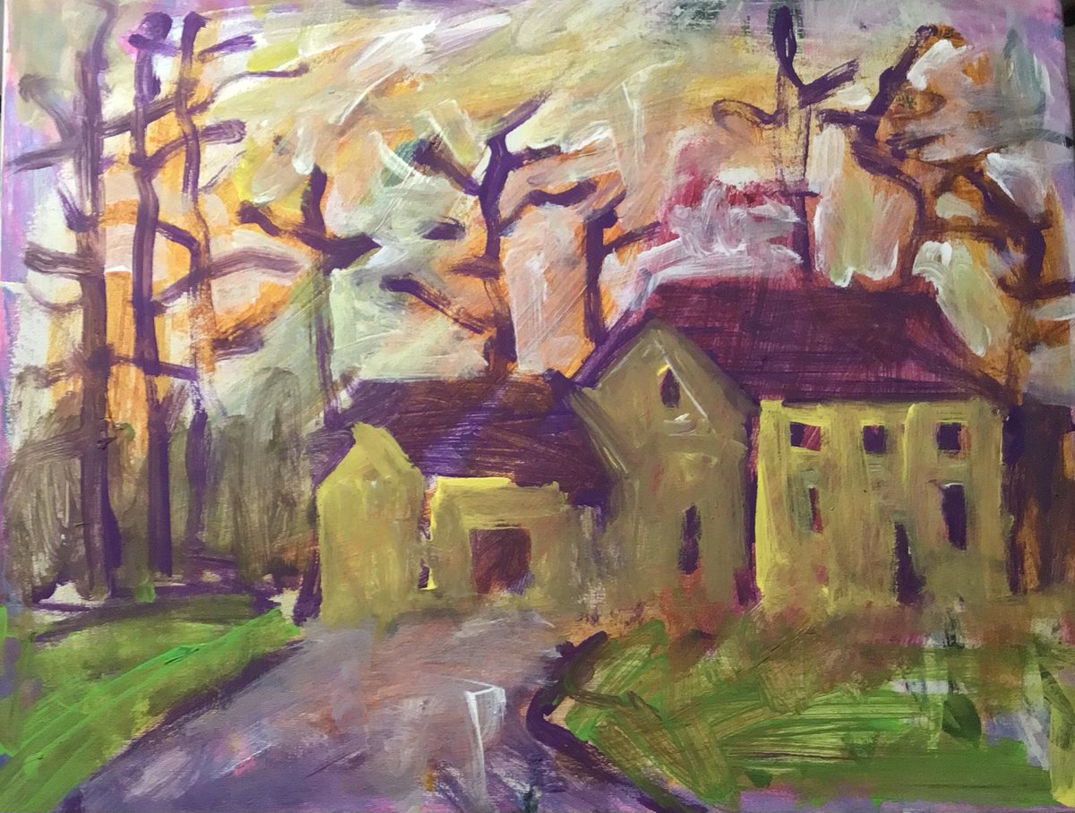 The yellow house 16x20 acrylic